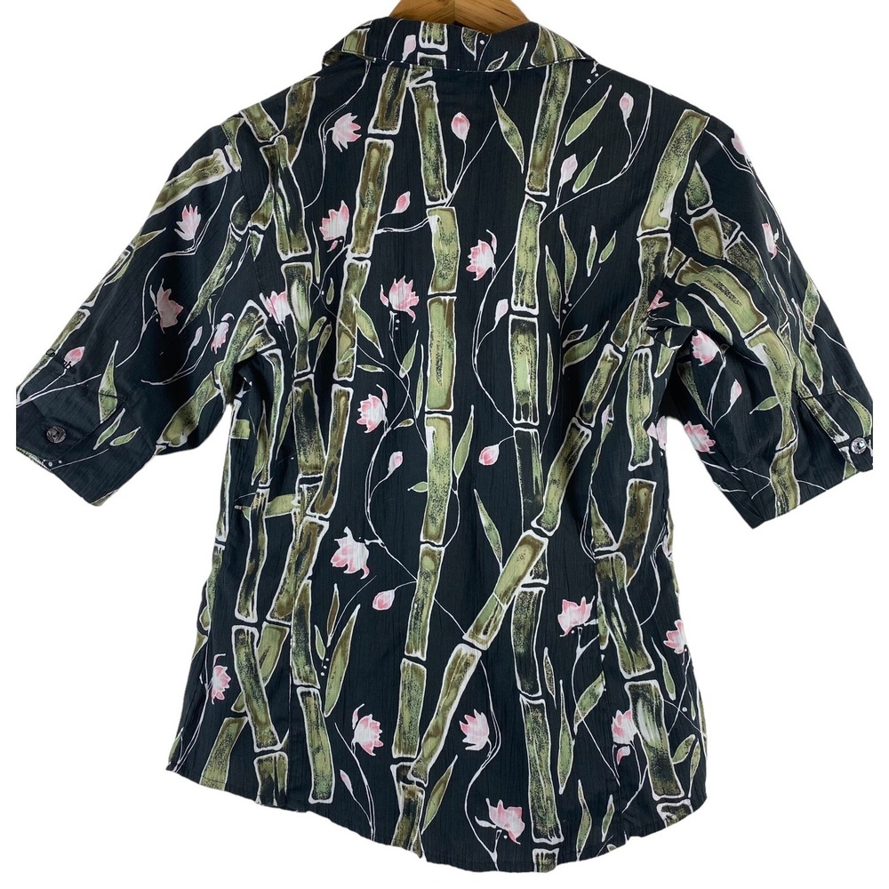 Columbia River Resort s shirt top bamboo black pink green - Picture 4 of 6